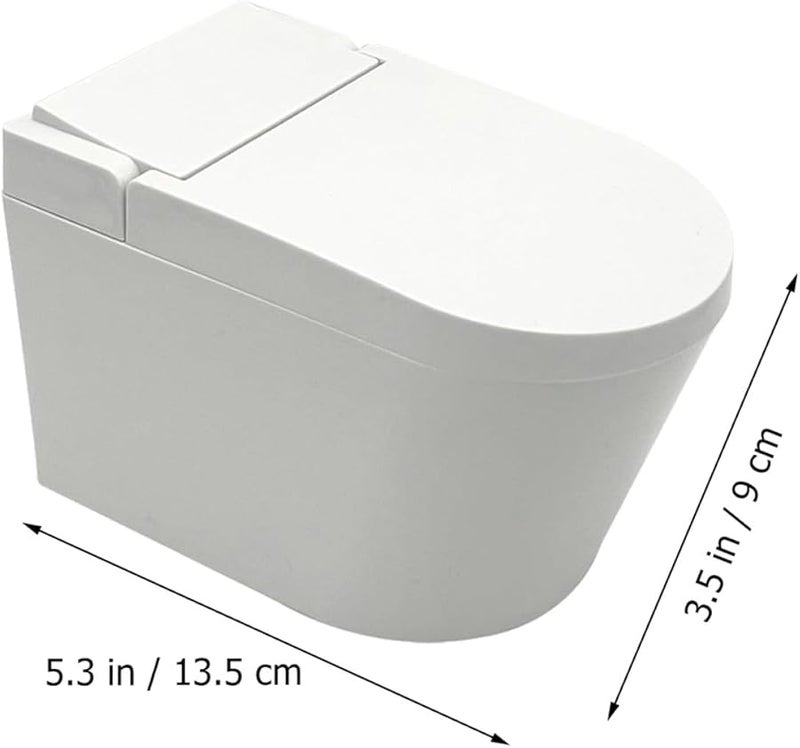 علبة سجائر بيضاء مثبتة على الحائط مع غطاء على شكل مرحاض صغير مقاوم للريح لحاوية رماد الحمام - Image 2